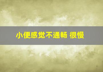 小便感觉不通畅 很慢